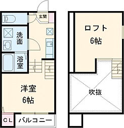 名鉄常滑線 豊田本町駅 徒歩7分の賃貸アパート 2階1Kの間取り