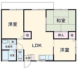 JR東海道本線 袋井駅 徒歩28分の賃貸アパート 2階3LDKの間取り