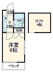 ヨーロピアン255洋光台 1階ワンルームの間取り