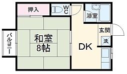 ペアレント寿 1DKの間取図画像