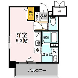 Ｃｈｕｌａ　Ｖｉｓｔａ　Ｃａｓａ　Ｄａｉｄｏ 6階ワンルームの間取り