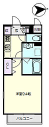 ヴィオラレジデンス 3階1Kの間取り