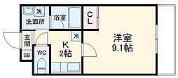 藤ハイツ 1Kの間取図画像