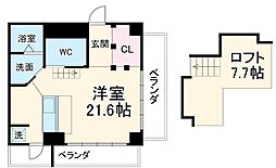 神田ヴィレッジ 6階ワンルームの間取り