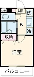 ピアコートＴＭ東武練馬　壱番館 2階1Kの間取り