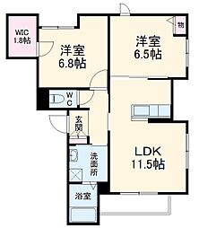 トゥーレ 2LDKの間取図画像