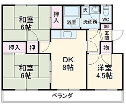 コスモスイトウ 3DKの間取図画像