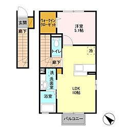 フォンターナ 1LDKの間取図画像