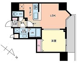 プライマル品川大森海岸 5階1LDKの間取り