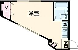 サンコート清水ヶ丘 3階ワンルームの間取り