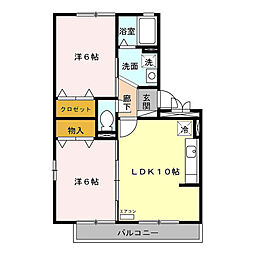 鹿島臨海鉄道大洗鹿島線 常澄駅 バス10分 東前下車 徒歩13分の賃貸アパート 3階2LDKの間取り