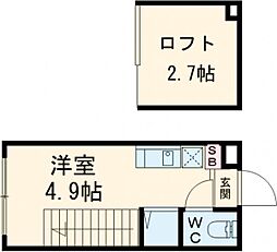 東武東上線 中板橋駅 徒歩7分の賃貸アパート 1階ワンルームの間取り