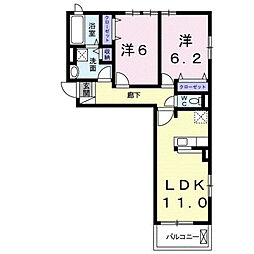 マウント明1 2LDKの間取図画像