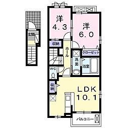 グリーンピース小木田 2LDKの間取図画像