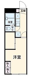 レオパレスＭＡＣＨＩＹＡ 2階1Kの間取り