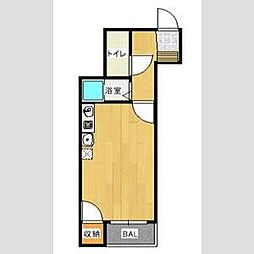 ペティハイツ 1Kの間取図画像