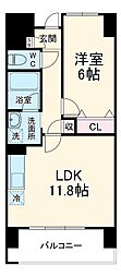 プリモパッソ川口 6階1LDKの間取り