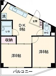 駿河ビル 2DKの間取図画像
