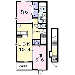 ジョイフルール 2LDKの間取図画像