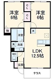 クラインベルク 2LDKの間取図画像