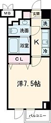 RESIDIA西小山 1Kの間取図画像
