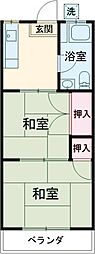 大原マンション 2Kの間取図画像