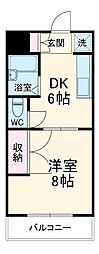 ドミール3 1DKの間取図画像