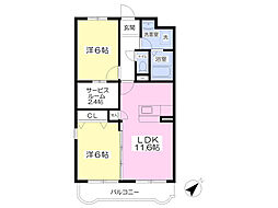 シャルマン 1階2SLDKの間取り