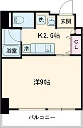 リーフコンフォート赤羽 7階1Kの間取り