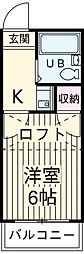 エスト天沼 1Kの間取図画像