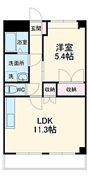 ラベンダー湘南 1LDKの間取図画像