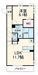 本郷の杜ソグレ 1LDKの間取図画像