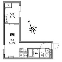 ジェムストーン東大井 1階1LDKの間取り