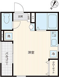 都営三田線 本蓮沼駅 徒歩2分の賃貸アパート 3階ワンルームの間取り