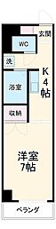 アルシオネ近藤 1Kの間取図画像