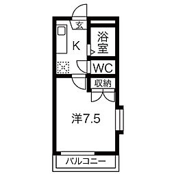 JR東海道本線 安城駅 徒歩20分の賃貸マンション 3階1Kの間取り