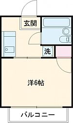 JR中央線 東小金井駅 徒歩9分の賃貸アパート 1階1Kの間取り