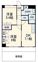 コーポアイビー 2DKの間取図画像