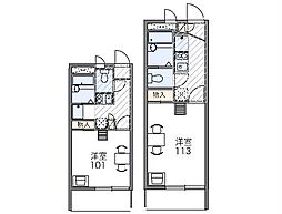 レオパレスアネックスグランドゥール 1Kの間取図画像