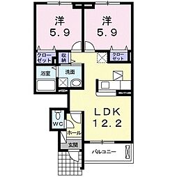 ベレーザA 2LDKの間取図画像