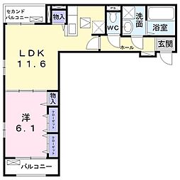 アバンセ6 1LDKの間取図画像