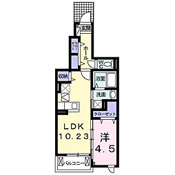 ヴィラベルデ背戸山 1LDKの間取図画像