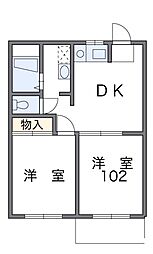 レオパレスサカエ2 2DKの間取図画像