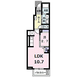 サンウエスト 1LDKの間取図画像