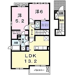 コンフォーティア2 2LDKの間取図画像