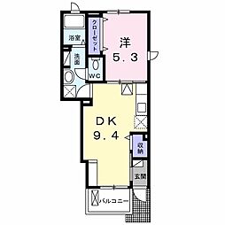 ロゼッタA 1LDKの間取図画像
