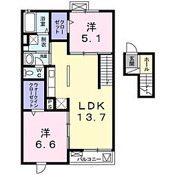 ノーブルパレス 2LDKの間取図画像