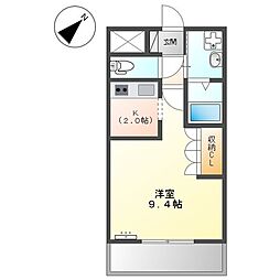 東武桐生線 相老駅 徒歩13分の賃貸アパート 2階1Kの間取り