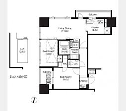 COMFORIA大宮 2LDKの間取図画像