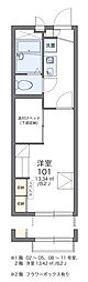 レオパレスEフレックス 1Kの間取図画像